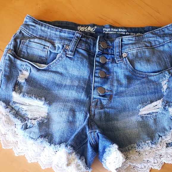 Mossimo Supply Co. Pants - 💕Distressed High Rise Shorts with Lace!